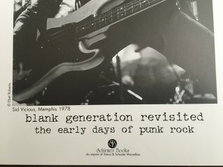 Sex Pistols - Sid Vicious - Blank Generation Revisited Promo Poster Art Print 3