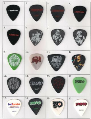 (15 Of 20 Only) Rare And Collectable Exodus Guitar Pick / Plectrum