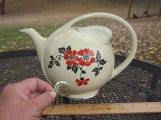 Hall China Specialties Red Poppy Limited Edition (less Than 500) Teapot