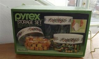 Vintage Pyrex See N Store Set Of 3 Spice O Life Glass Canisters
