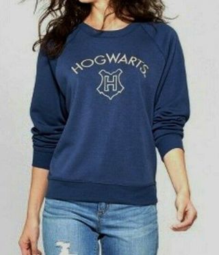 Hogwarts Sweatshirt Harry Potter Size Xl W/tags Navy Blue Gold