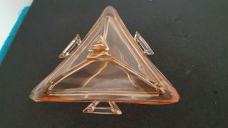 Vintage Unusual Pink Depression Glass Covered Candy Trinket Dish