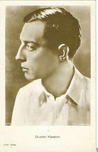 Buster Keaton Real Photo Ross Vertag Silent Film Movie Comedy Vintage Postcard