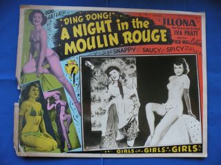 Ding Dong A Night At The Moulin Rouge 1951 Lobby Card