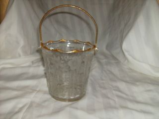 Cambridge Glass Wildflower Ice Bucket/rare Vintage