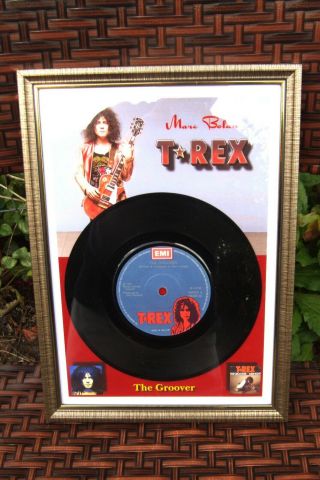 T.  Rex / Marc Bolan Framed 7 Inch Single The Groover 1973 Uk Post