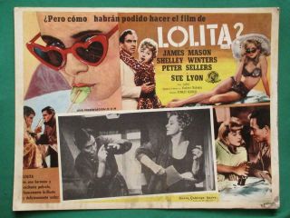 Lolita James Mason Sue Lyon Shelley Winters Stanley Kubrick Mexican Lobby Card
