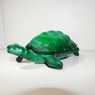 Curt Schlevogt Czech Bohemian Malachite Art Glass - Turtle Poeder Box 1930 