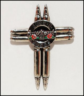 Guns & Roses Vintage 1990 Metal Pin Pinback Badge Axl Rose Slash Brockum