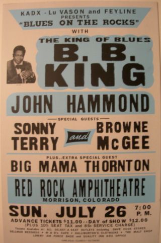 Bb King John Hammond Globe Concert Tour Poster