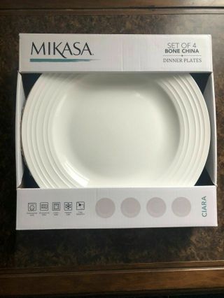 Mikasa Ciara Bone China Set Of 4 Dinner Plates,  11 Inches