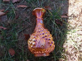 Imperial Marigold Grape Carnival Glass Water Carafe 9 " Tall