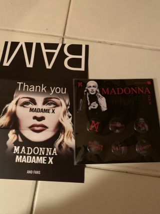 Madonna Madame X Tour Set Of 6 Pins Buttons Official,  Flyer