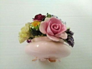 Royal Adderley Floral Bone China Small Pink Vase Multiple Hand Crafted Flowers 5
