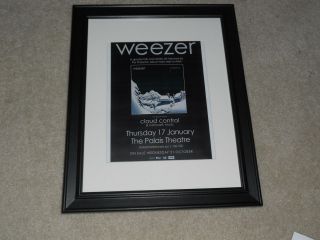 Framed 2013 Weezer Concert Tour Mini - Poster,  Australia Pinkerton 14 " X17 "
