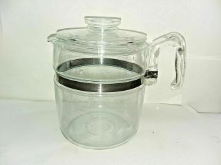 Stovetop Pyrex Flameware 6 - 9 Cup Glass Coffee 7759 - B Glass Percolator Pot & Lid