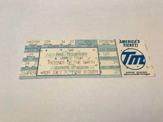 Rare Paul Mccartney 1990 Concert Ticket Giants Stadium Nj