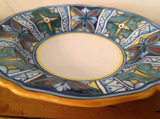 Vintage Deruta Pottery Hand Painted 9 1/2 " Soup / Pasta Bowl