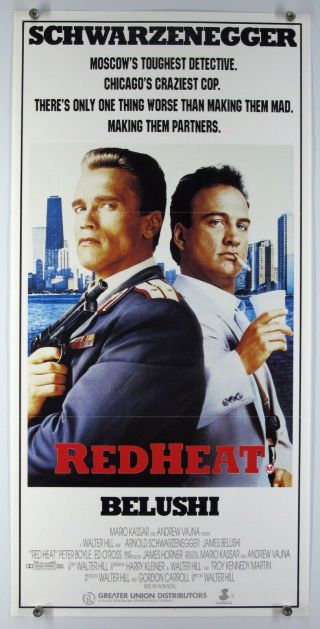 Red Heat Arnold Schwarzenegger James Belushi Walter Hill Actionaust Daybill 1988
