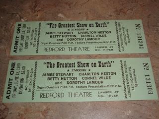 Greatest Show On Earth 2 Movie Tickets Redford Theatre Detroit Mi James Stewart