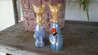 Noritake Art Deco Lustre Ware Cats Salt & Pepper Shakers Set 5
