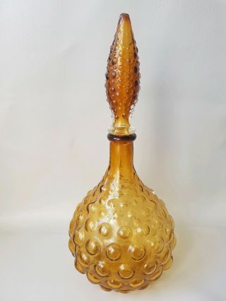 Retro Amber Yellow Globe Genie Bottle Decanter Chemist Display Collectible