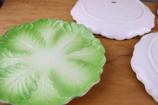 Cabbage Lettuce Leaves Salad Serving Bowl & 4 Salad Plates Japan Otagiri 8