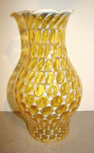 Fostoria Coin Amber Opalescent Glass Lamp Chimney Shade