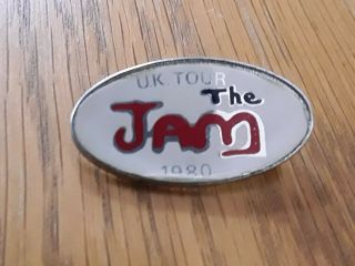 Vintage 1980 The Jam The 1980 Uk Tour Pin Badge