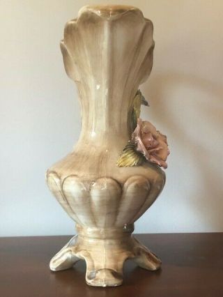 Collectible Vintage Antique Estate ITALIAN CAPODIMONTE Large Footed Pitcher 5