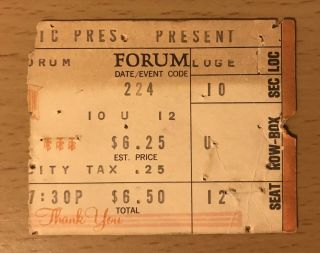 1976 Kiss / Montrose Los Angeles Concert Ticket Stub Alive Tour Paul Gene Ace