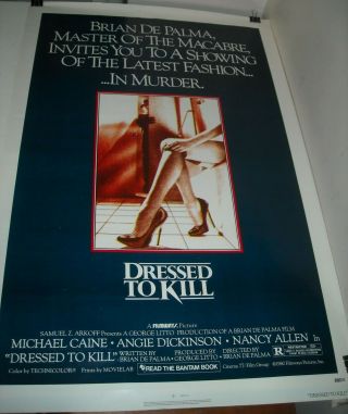 Rolled 1980 Dressed To Kill 1 Sheet Movie Poster Nancy Allen Michael Caine Gga