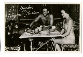Lex Barker Viginia Huston Vint Tarzan Dutch Takken Photo Postcard
