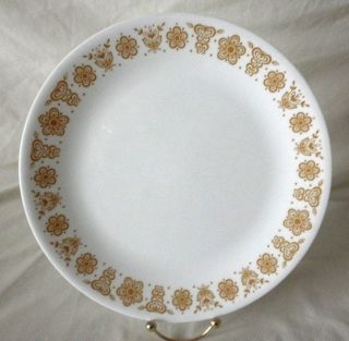 8 Corelle Gold Butterfly Dinner Plates 10 1/4 " Inches