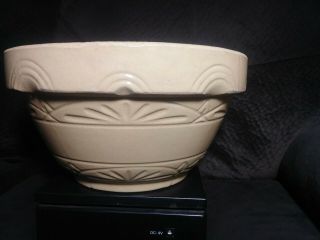 Large Vtg Robinson Ransbottom Pottery 12 Inch Embossed Dough Mixing Bowl