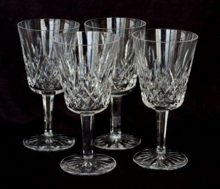 Set Of 4 Waterford Crystal Lismore 6 7/8 " Water Goblets