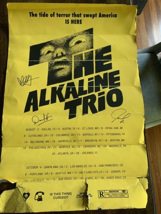 The Alkaline Trio 2018 Tour " The Shining " Gig Poster Autographed 16x24