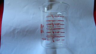 RARE Vintage Pyrex Glass Red Snowflake 1/2 Measuring Science Beaker Collectible 2