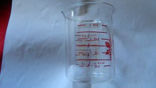 RARE Vintage Pyrex Glass Red Snowflake 1/2 Measuring Science Beaker Collectible 3