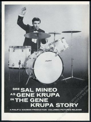 1960 Sal Mineo Photo As Gene Krupa The Gene Krupa Story Movie Release Print Ad