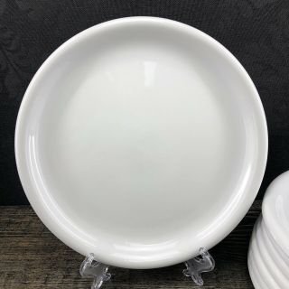 Set Of 4 Ikea Rondo Rolled Edge White Porcelain 9.  5 " Dinner Plates