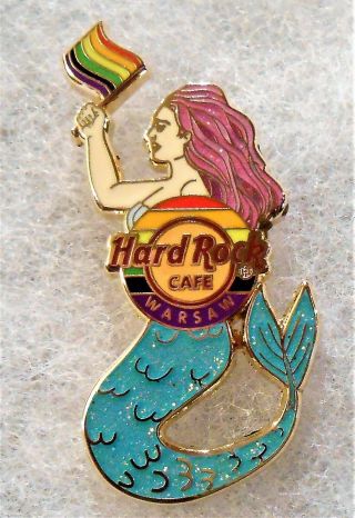 Hard Rock Cafe Warsaw 2019 Sexy Mermaid Girl Holding Pride Flag Pin 512598