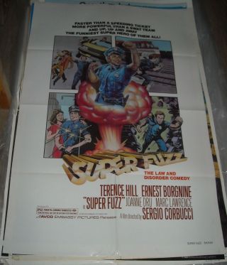 1981 Fuzz 1 Sheet Movie Poster Terence Hill Ernest Borgnine Comedy