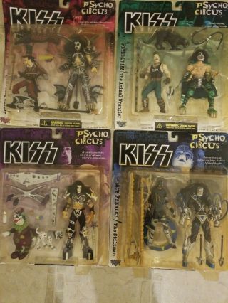 Kiss Psycho Circus Figures Set Of 4 Nib 1998.  All In Boxes.