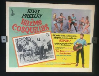Elvis Presley En Hazme Cosquillas Vintage Mexican Lobby Card - A104