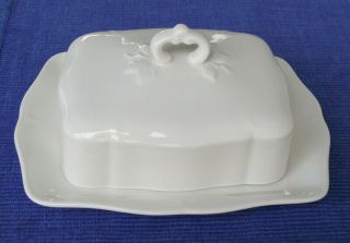 White Villeroy & Boch " Country Heritage " 2 Pc Covered Butter Dish - 1748