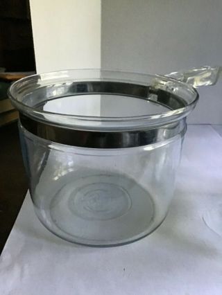Vintage 3 piece Pyrex 6283 Flameware Glass Double Boiler Pot with Lid 1 1/2 qt 3