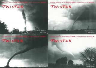 Twister Cards - Promotional Postcards (set Of 4) - Bill Paxton,  Helen Hunt