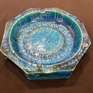 Mid Century Bitossi Ceramic - Aldo Londi - Rimini Blue Ashtray - Italy 3