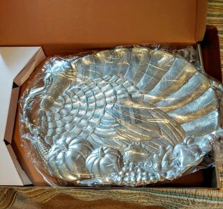 Gorham 1831 Metal Serveware Turkey Platter,  24.  25” X 16.  5 " X 1 " Nib